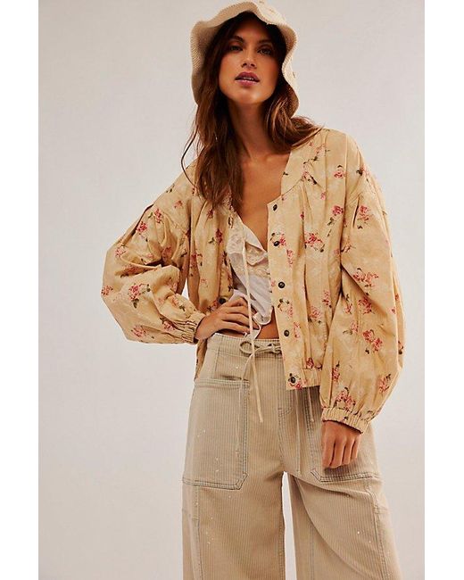 Free People Brown Rory Bomber Jacket
