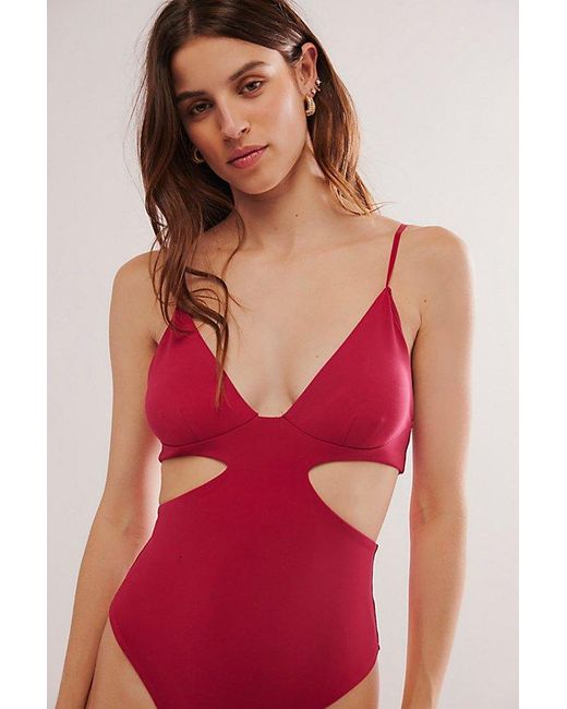 Intimately By Free People Blue Love Triangle Bodysuit