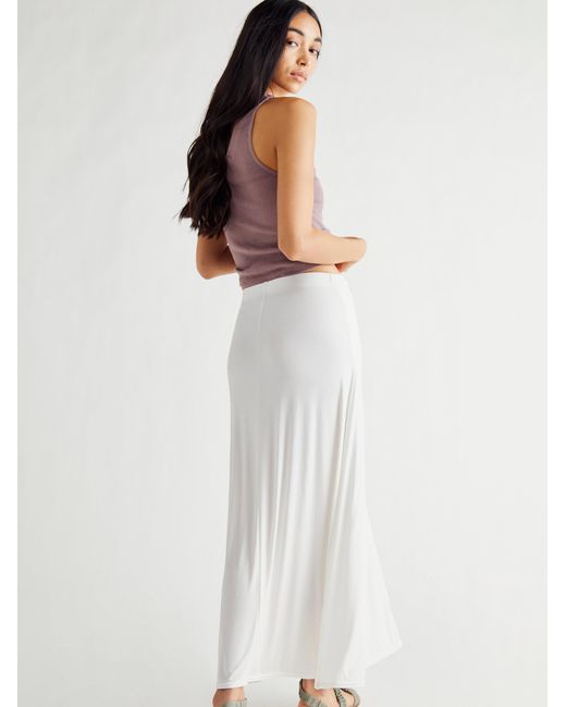 White jersey top maxi skirt