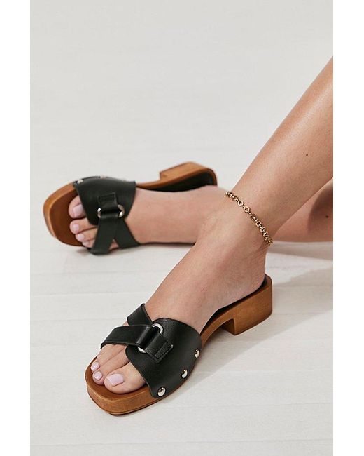 Free People Natural Cleo Wooden Clogs
