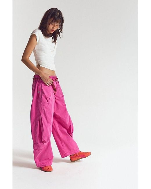 Free People Pink Onset Pull-On Cargo Pants