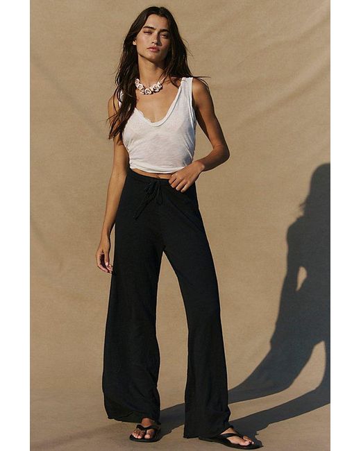 Free People Natural Avalon Cotton-Linen Sweater Pants