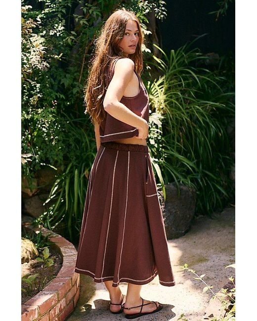 free-est Red Venetia Skirt Co-Ord By