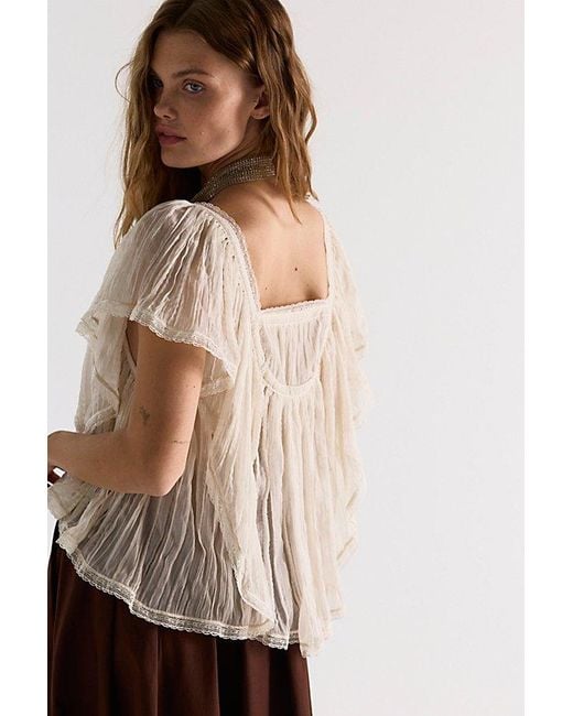 Free People Brown Clara Solid Top