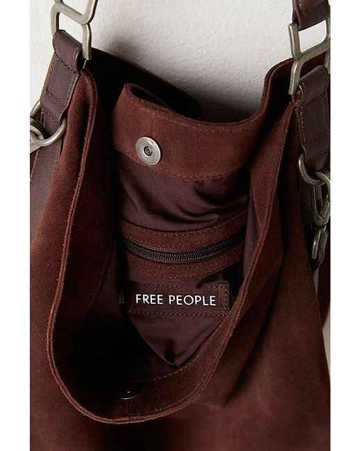 Free People Women's Green Suzie Suede Slouch Tote