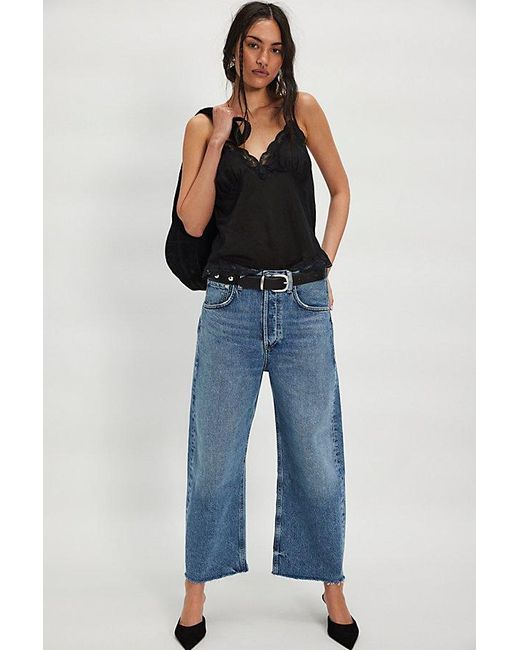 Citizens of Humanity Blue Ayla Raw Hem Crop Jeans