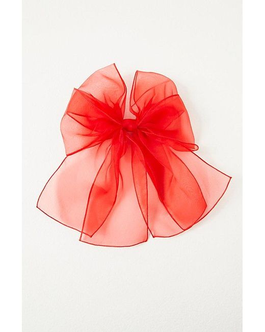Free People Red In Good Company Mesh Bow