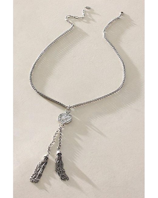 Free People Brown Saskia Tassel Pendant Necklace