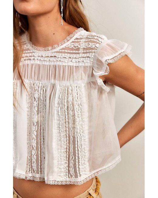 Free People Brown Sun Drenched Blouse