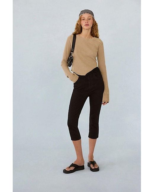Free People Black Bette Super Slim Capris