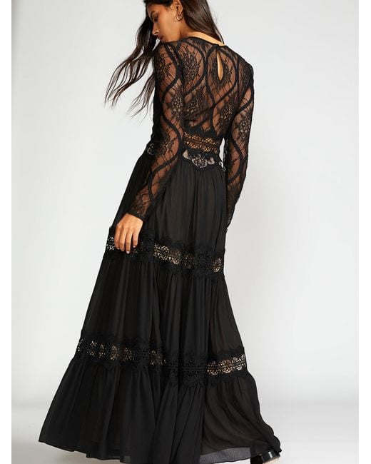 free people black lace dress