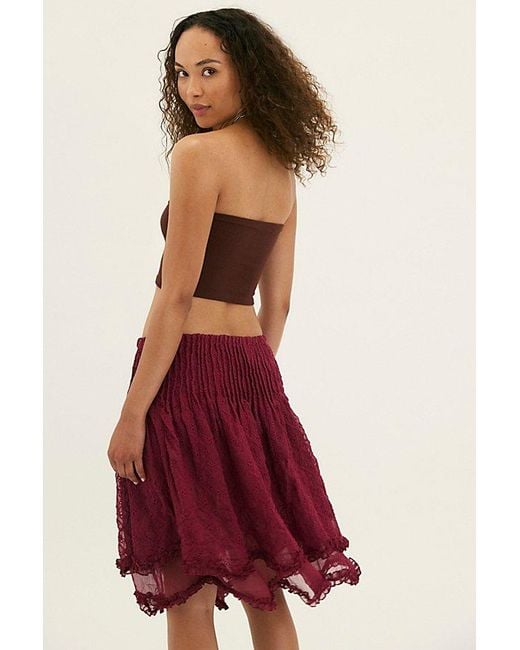 Free People Red Sanderson Midi Skirt