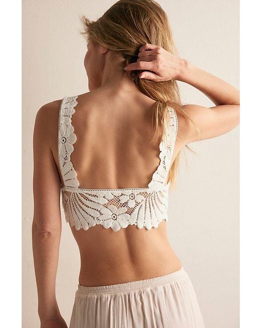 Intimately By Free People Green Petal Party Lace Plunge Bralette By