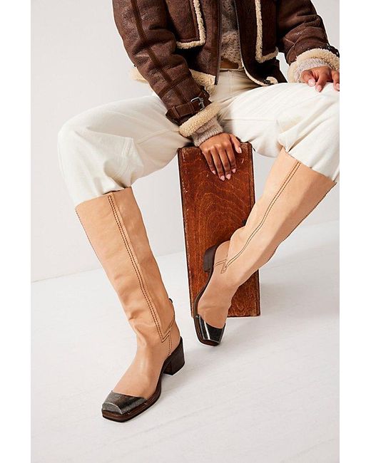 Free People We The Free Beau Tall Rider Boots in Natural | Lyst UK