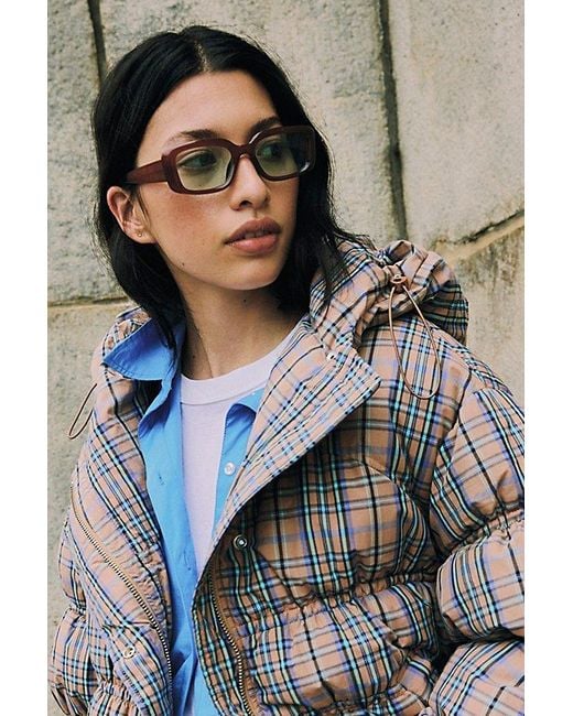 Free People Black Frankie Rectangle Sunglasses