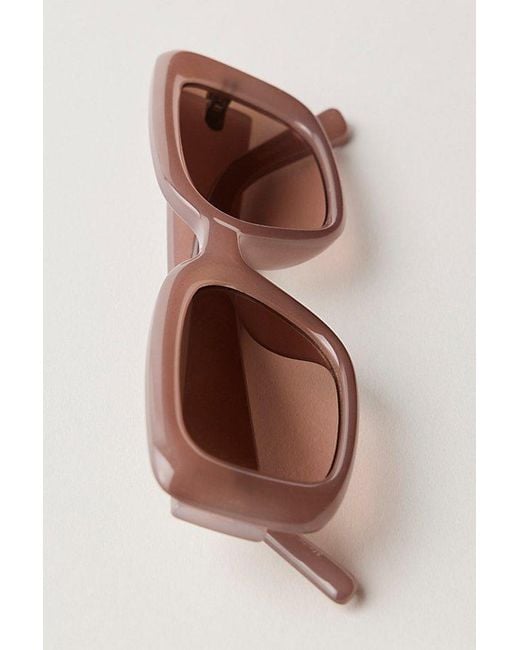 Free People Blue Frankie Rectangle Sunglasses