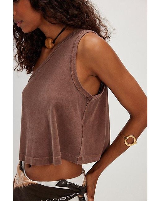 Free People Brown We The Free Sunny One-Shoulder Tank Top