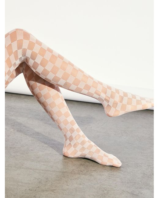 Free People Encore Checkered Tights | Lyst