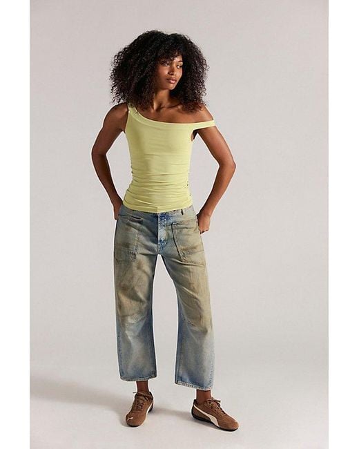 Intimately By Free People Green Round Two Asymmetrical Tank Top By