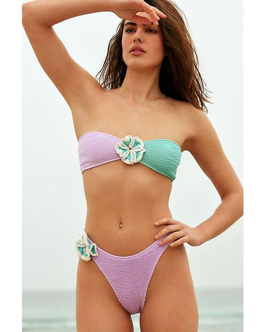 Cleonie Swim Purple Cleonie Orchid High-Cut Bikini Bottoms By