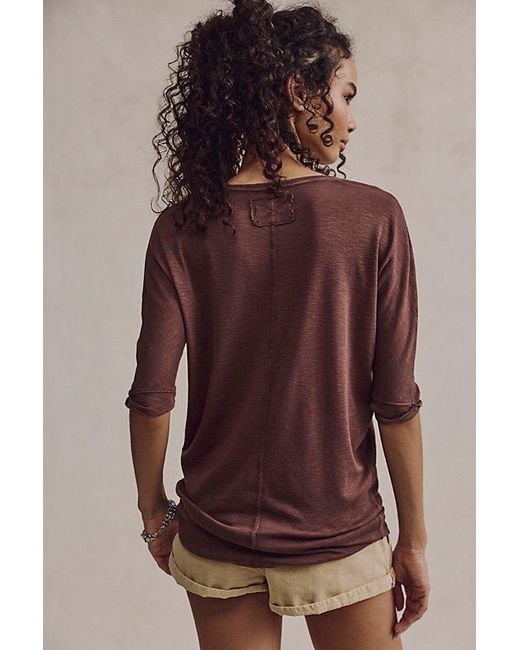 Free People Brown High Line Tee