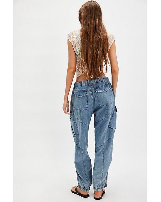 One Teaspoon Blue Drawstring Flight Jeans