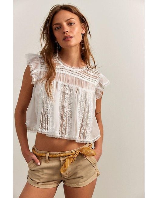 Free People Brown Sun Drenched Blouse