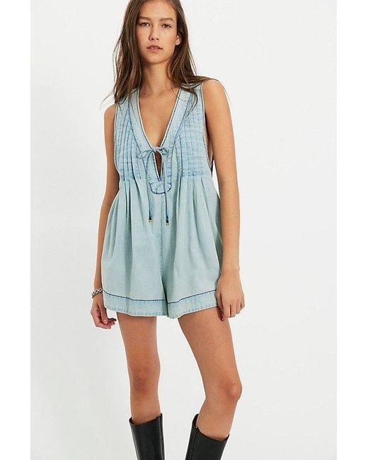 Free People Blue Webster Playsuit
