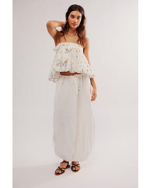 Free People White Picture Perfect Parachute Skirt