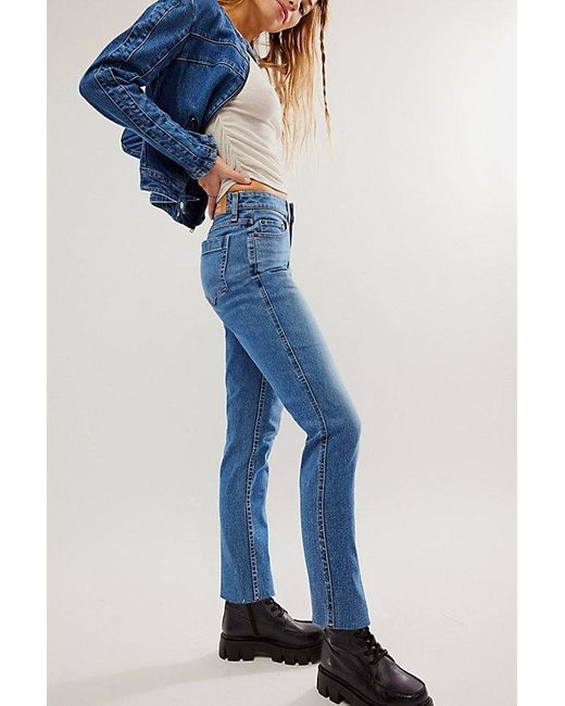 Free People Blue Crvy High-rise Vintage Straight Jeans