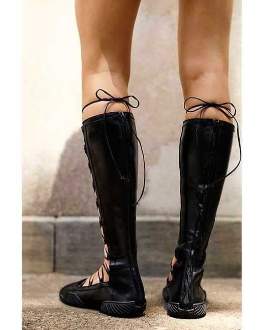 Miista Gray Mathilda Gladiator Flats