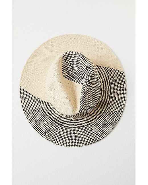 Free People Gray Baha Cruiser Woven Hat At In Neutral/black