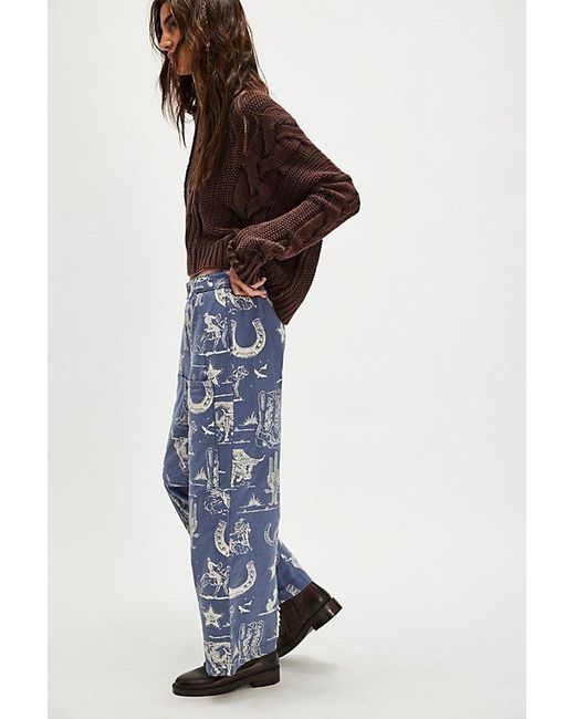 Free People Blue Seaside Pull-On Pants