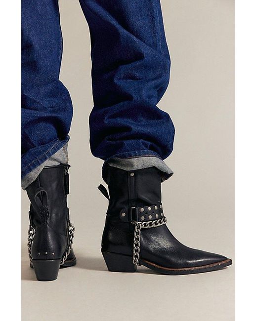 Free People Black Aiden Chain Boots