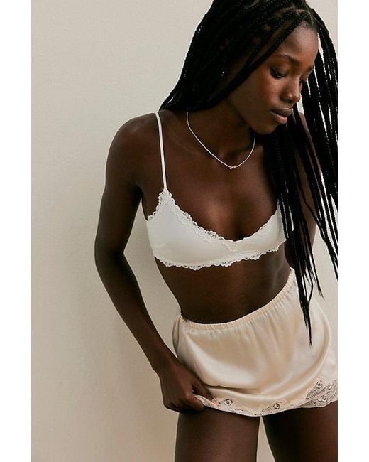 Intimately By Free People Brown Charlie Lace Microfiber V-Neck Bralette By
