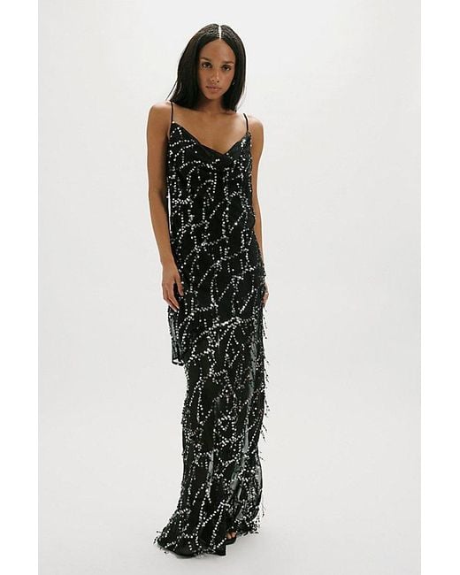 Third Form Black Refract Bias Maxi Dress