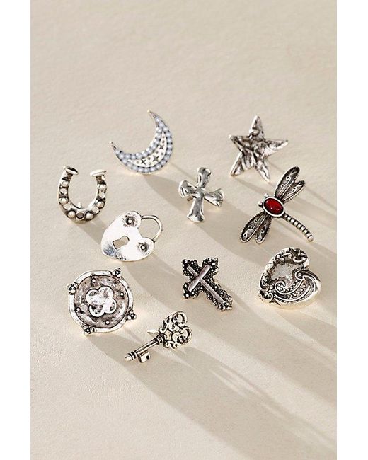 Free People Black Just My Style Pin Set