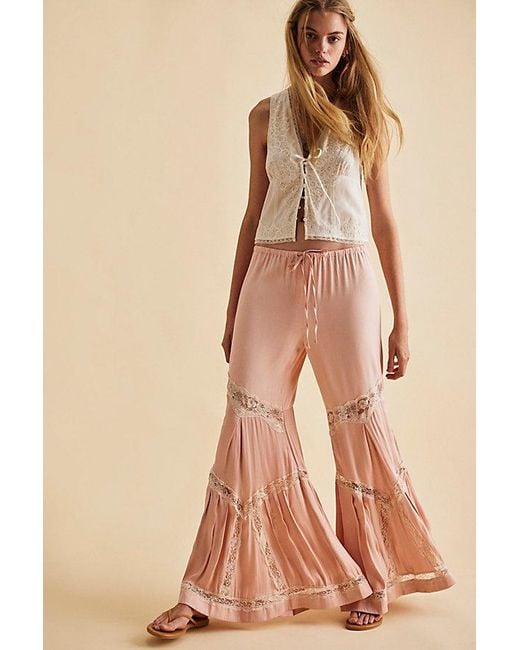 Free People Brown Novie Wide-Leg Pants