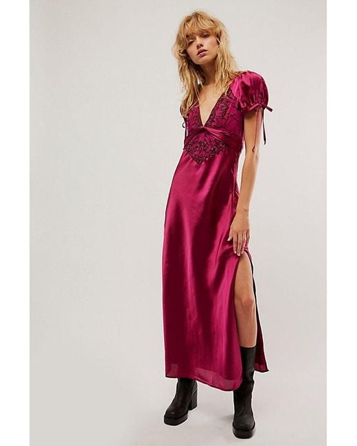Free People Red Cooper Maxi Dress At In Razzy Zazzy, Size: Us 2