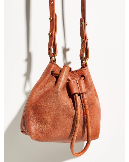 Free People Leather Mini Mon Cheri Bag In Tan Brown Lyst