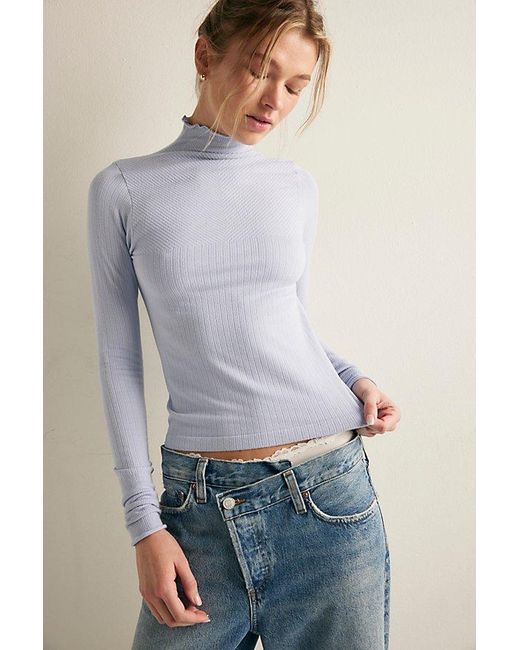Intimately By Free People Gray So Soft Seamless Modal Mock Neck By