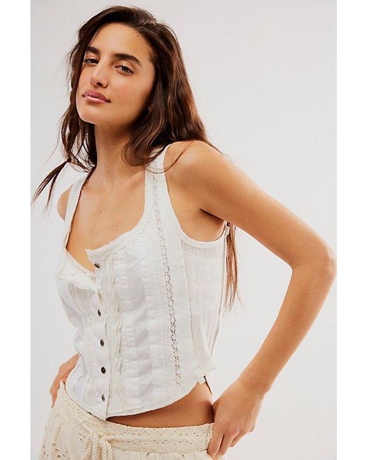 Free People Gray Amore Vest Jacket At Free People In Ivory, Size: Xs