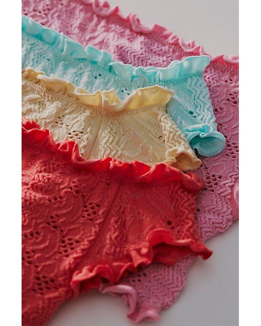 Intimately By Free People Multicolor So Soft Frill Seamless Micro Crop Top By