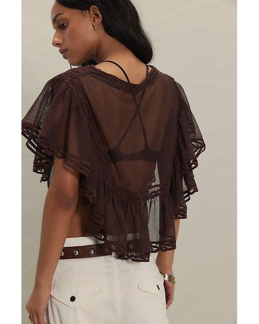 Free People Brown I'M Pretty, Okay Top