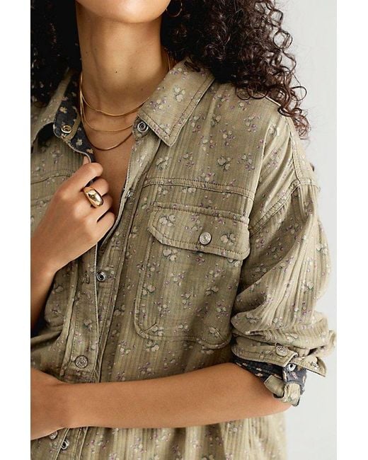 Free People Brown Rose Garden Top