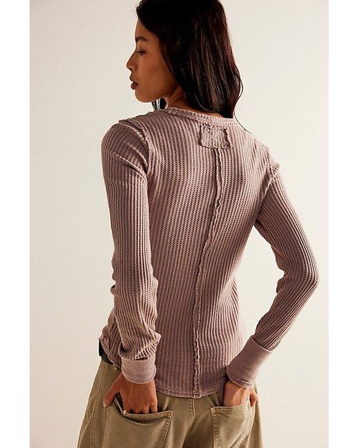 Free People Brown Roll With It Thermal At Free People In Cashmere, Size: Xs