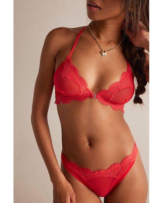 Free People Red Fiona Front-Close Bralette