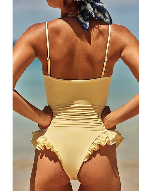 Free People Brown Belle The Label Margot One-piece Swimsuit