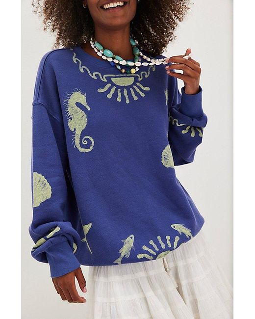 フリーピープル Free People Witness The Fitness Into The Blue Pullover レディース Sweate Free People Women's Witness The Fitness Into The Blue