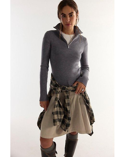 Free People Gray Alexa Merino Wool Henley